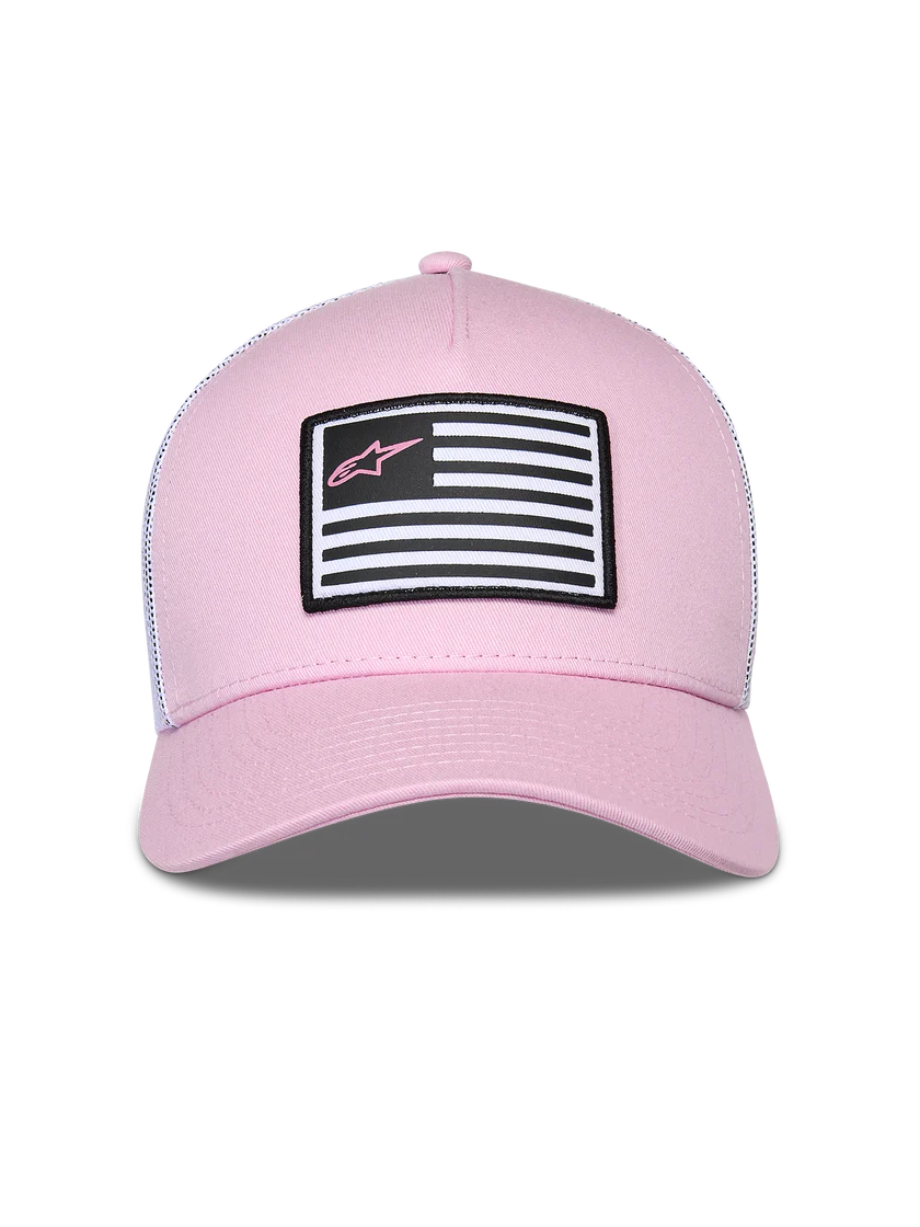 Flag Snapback Hat - Pink White