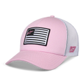 Flag Snapback Hat - Pink White
