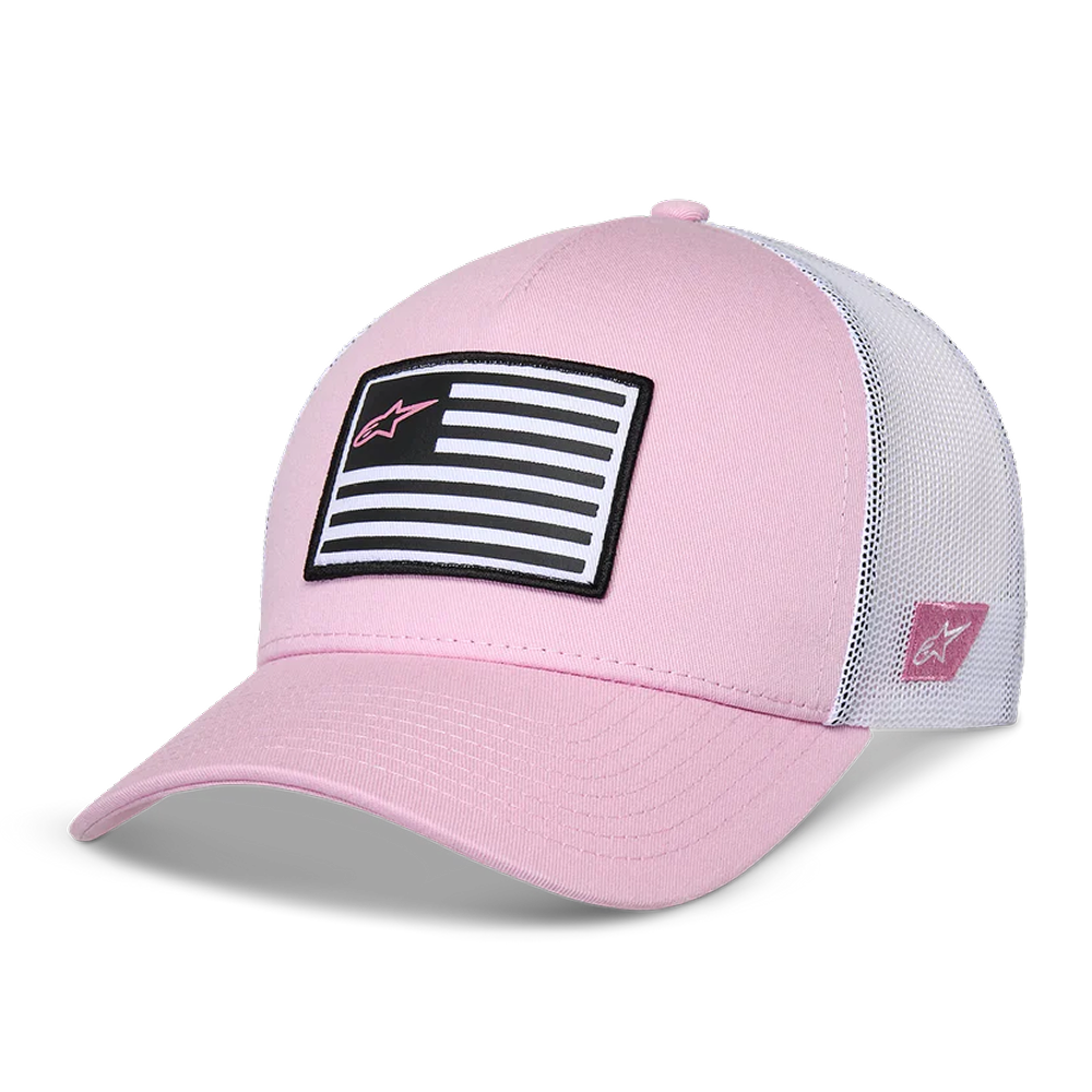 Flag Snapback Hat - Pink White